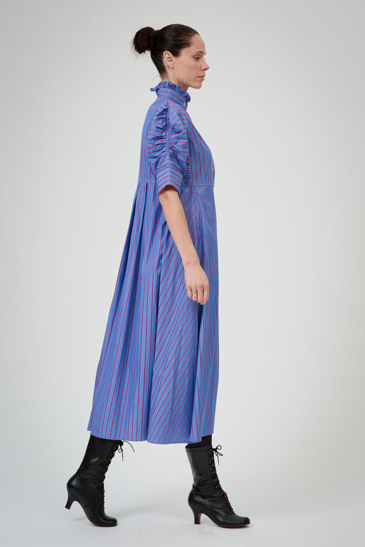 Venetia Dress - County - Bluet / Cherry Stripes