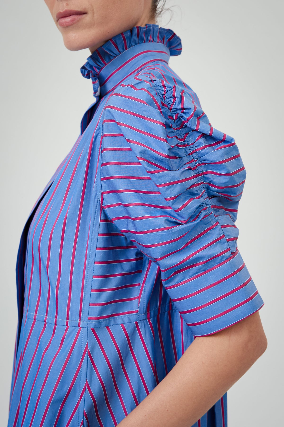 Venetia Dress - County - Bluet / Cherry Stripes
