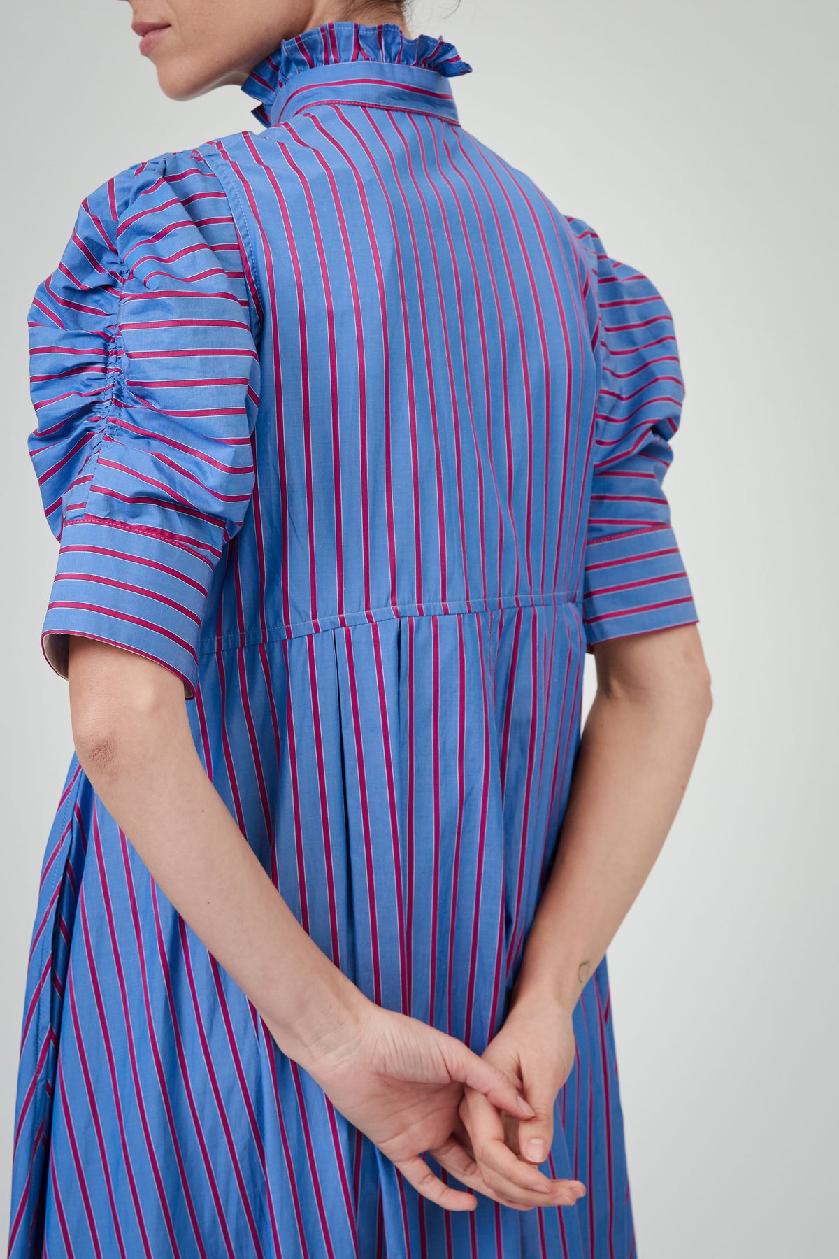 Venetia Dress - County - Bluet / Cherry Stripes