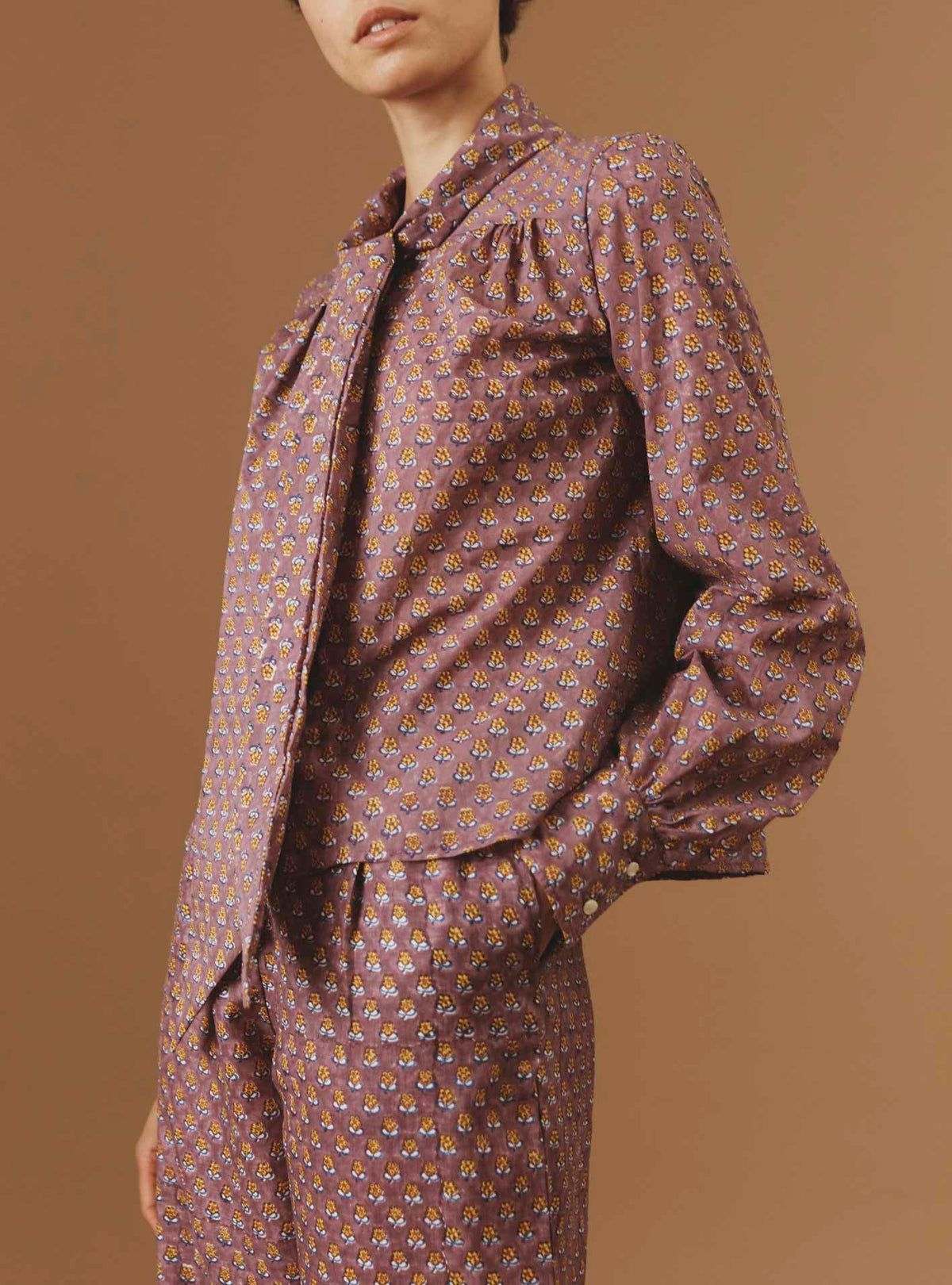 Thierry Colson Alba Blouse Rosewood Yellow Pre Spring 2024