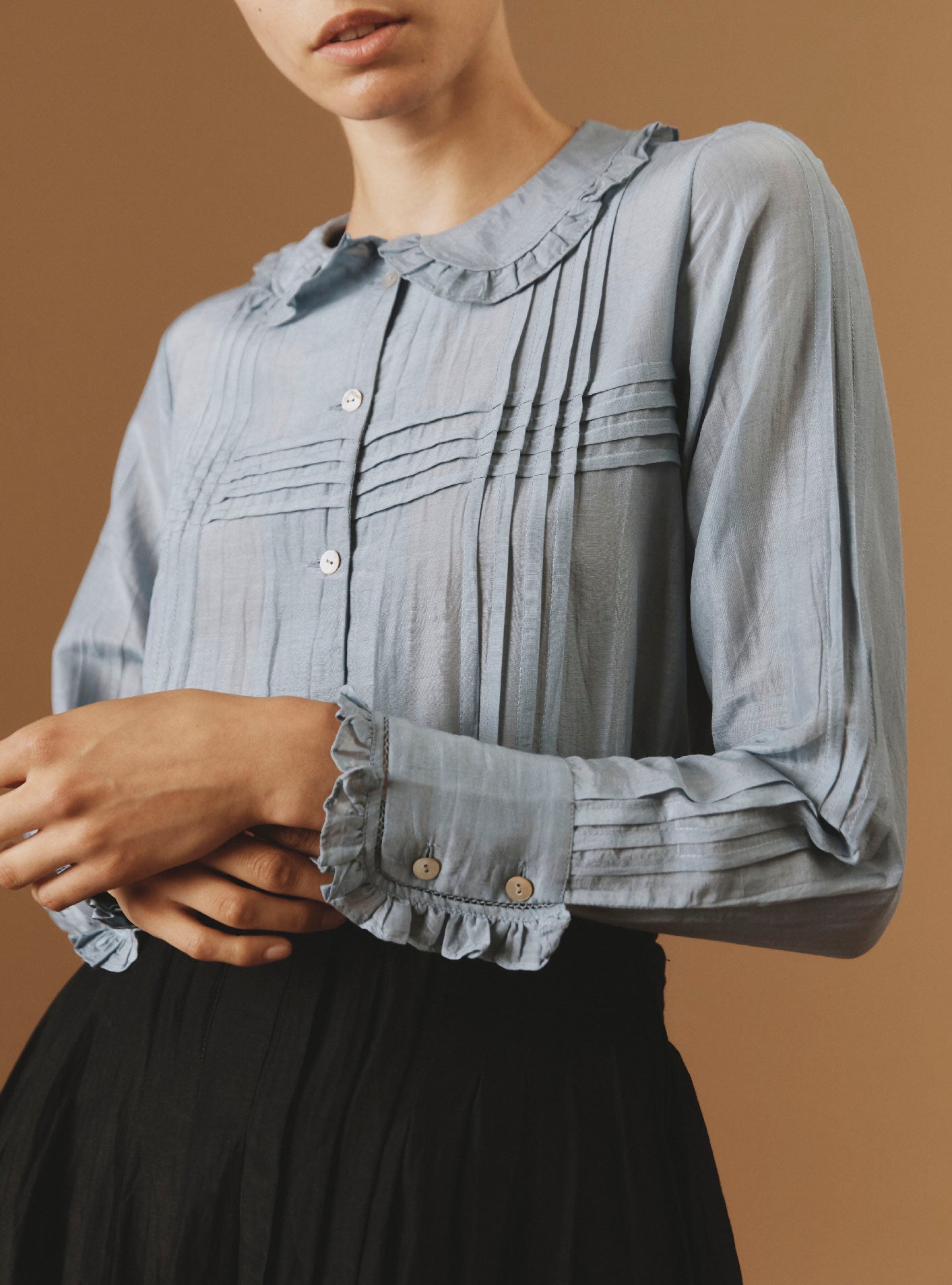 Zulaika Boutis Blue/Grey Blouse by Thierry Colson