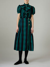 Bibiana Blouse - Ghost Tartan - Green