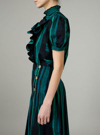 Bibiana Blouse - Ghost Tartan - Green