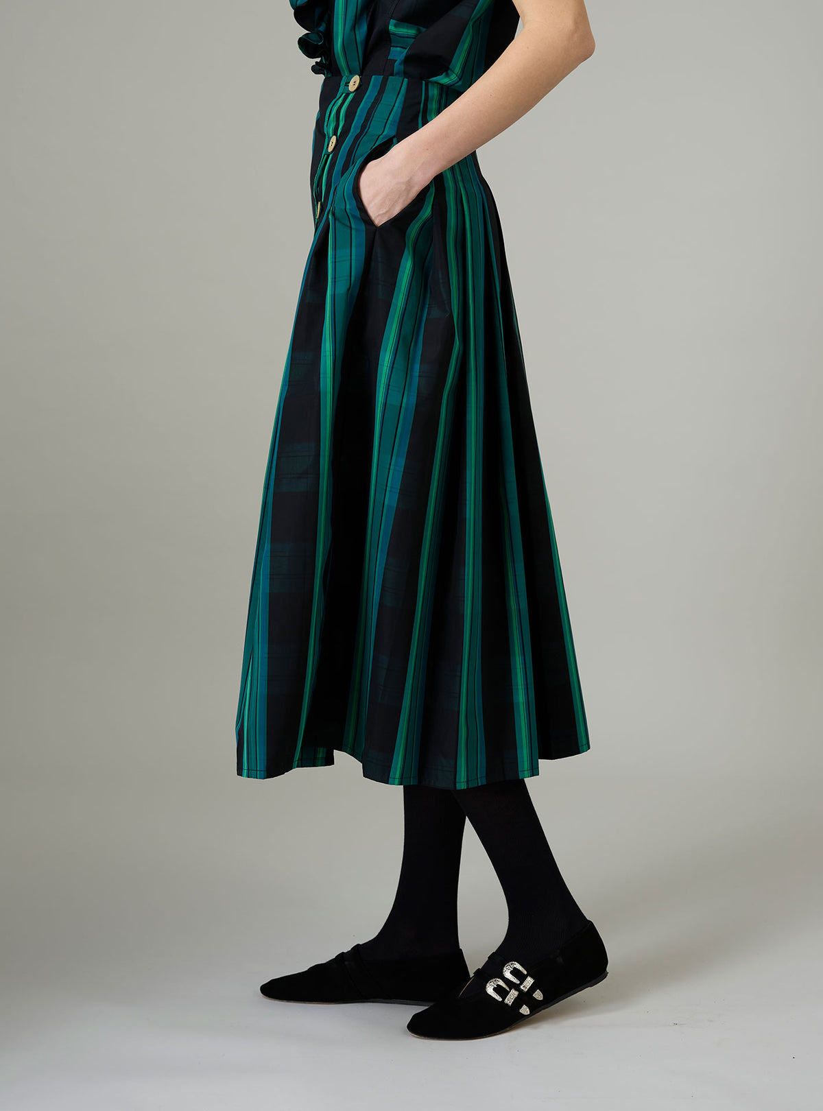 Brenda Skirt - Ghost Tartan - Green