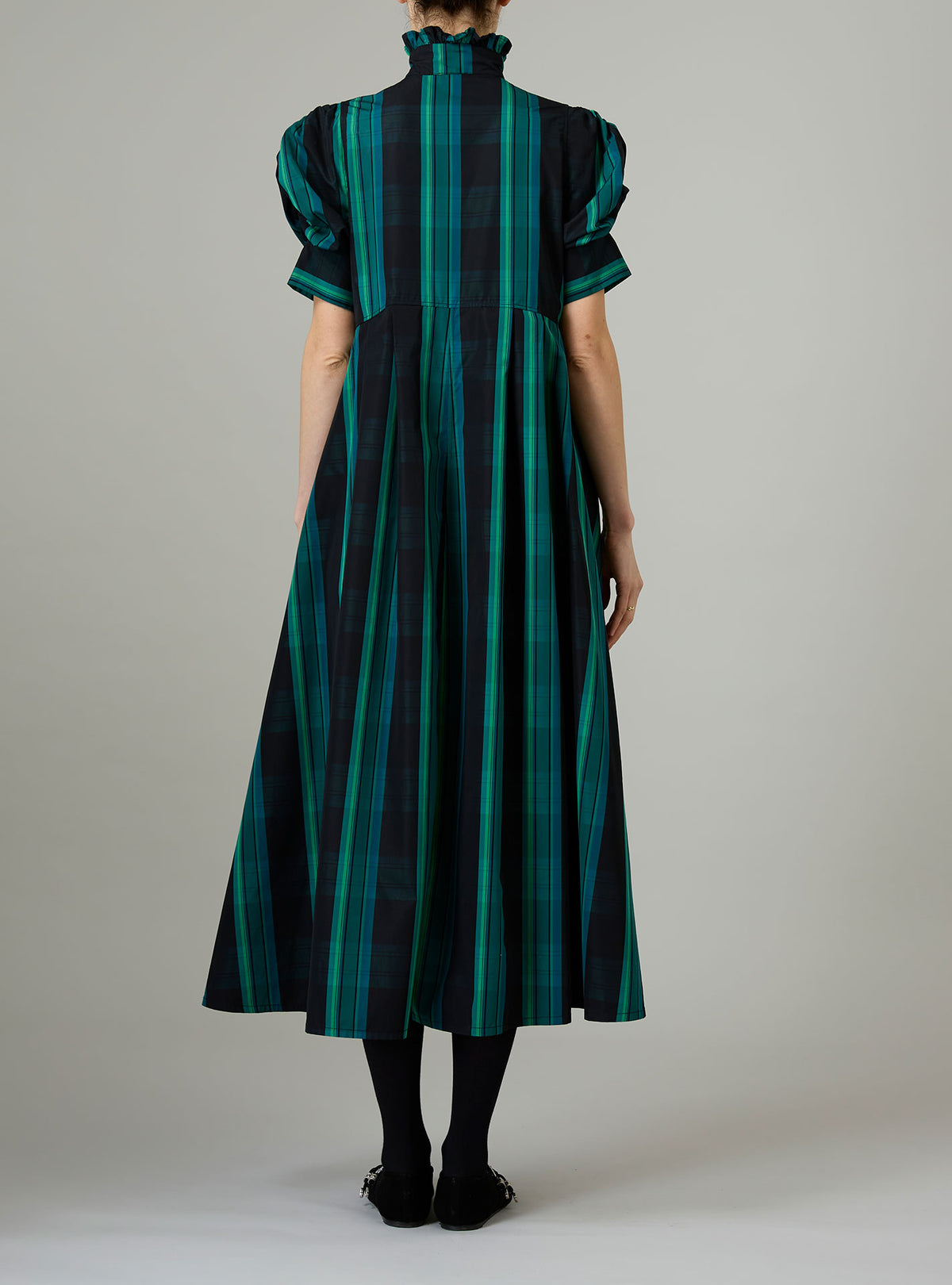 Venetia Dress - Ghost Tartan - Green