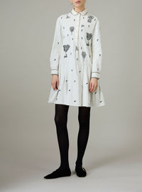 Nilaya Mini Dress - Pavilion Embroidery - Off White