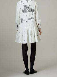 Nilaya Mini Dress - Pavilion Embroidery - Off White