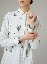 Nilaya Mini Dress - Pavilion Embroidery - Off White