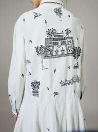 Nilaya Mini Dress - Pavilion Embroidery - Off White