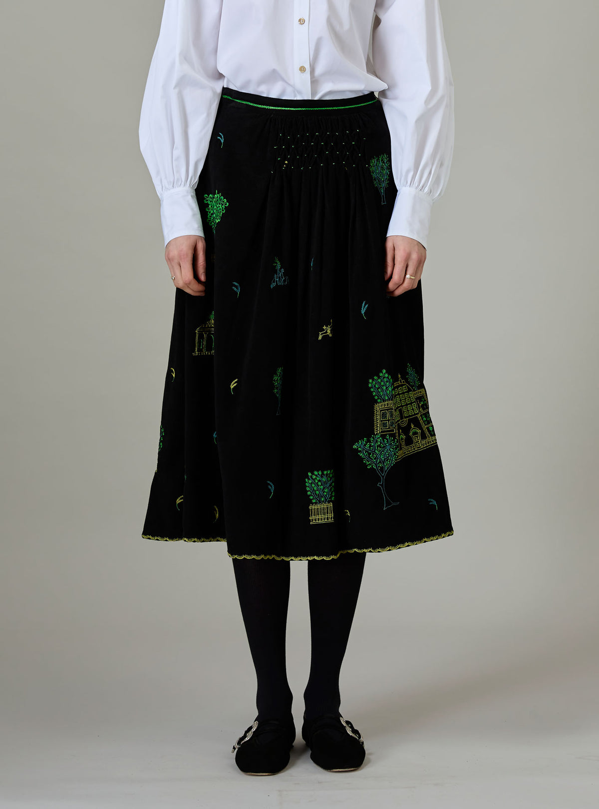 Yulia Skirt - Pavilion Embroidery - Black