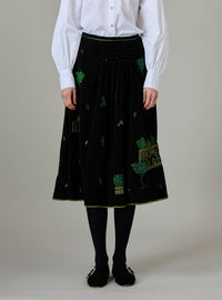 Yulia Skirt - Pavilion Embroidery - Black
