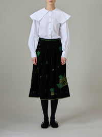 Yulia Skirt - Pavilion Embroidery - Black