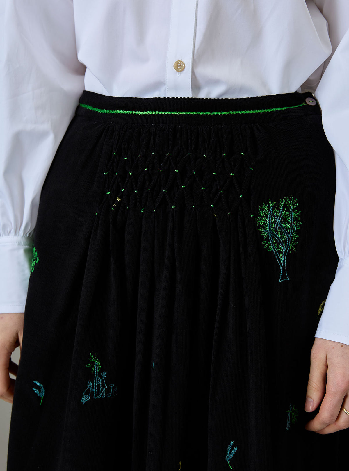 Yulia Skirt - Pavilion Embroidery - Black