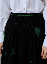 Yulia Skirt - Pavilion Embroidery - Black