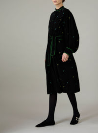 Yvonne Midi Dress - Pavilion Embroidery - Black