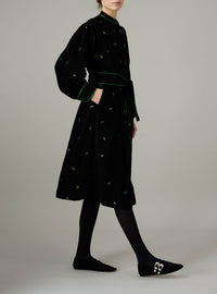 Yvonne Midi Dress - Pavilion Embroidery - Black