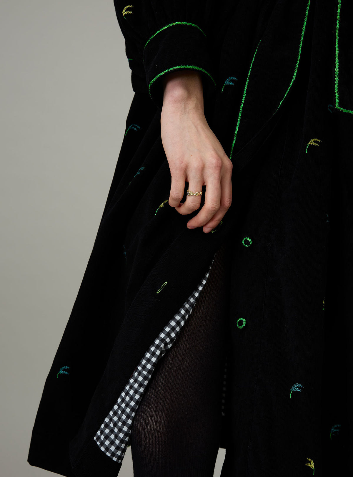 Yvonne Midi Dress - Pavilion Embroidery - Black