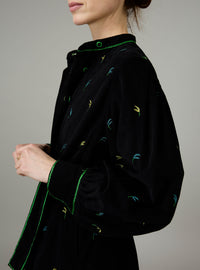Yvonne Midi Dress - Pavilion Embroidery - Black