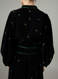 Yvonne Midi Dress - Pavilion Embroidery - Black