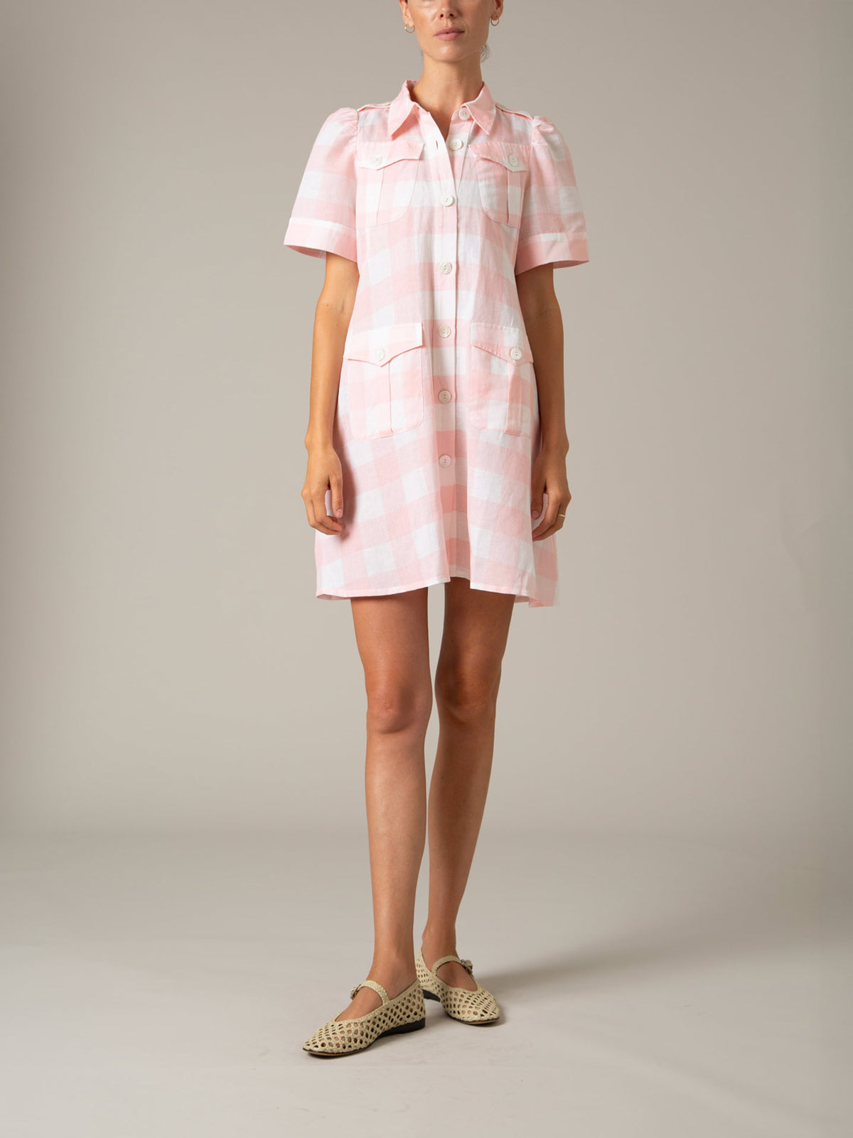 Boa mini Dress - Safari Vichy - Pink
