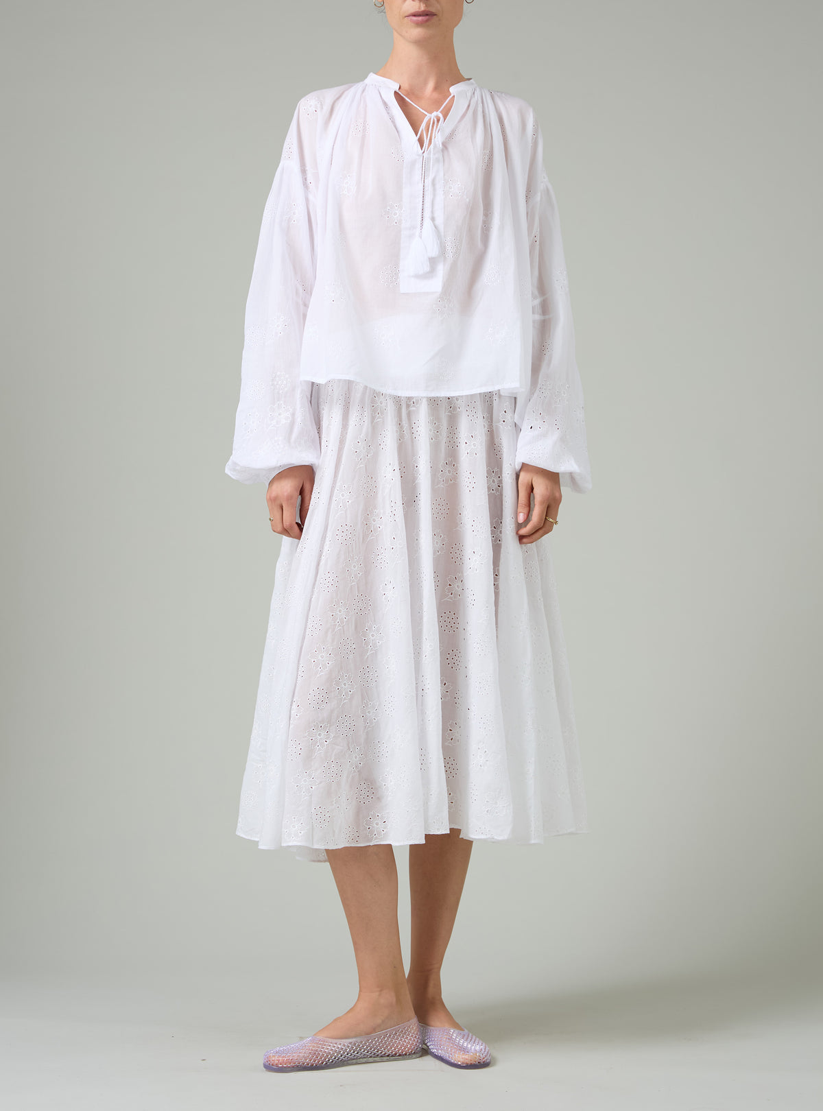 Guise Blouse - Off-White - Floral Eyelet