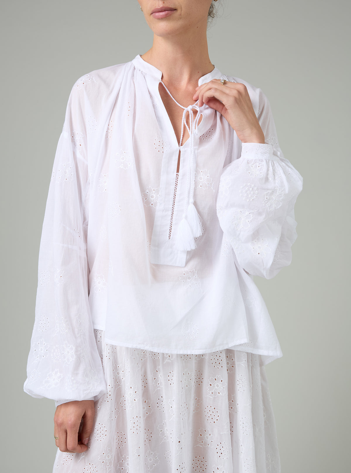 Guise Blouse - Off-White - Floral Eyelet