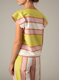 Ida Top - Samarkand Stripes - Pink / Lemon