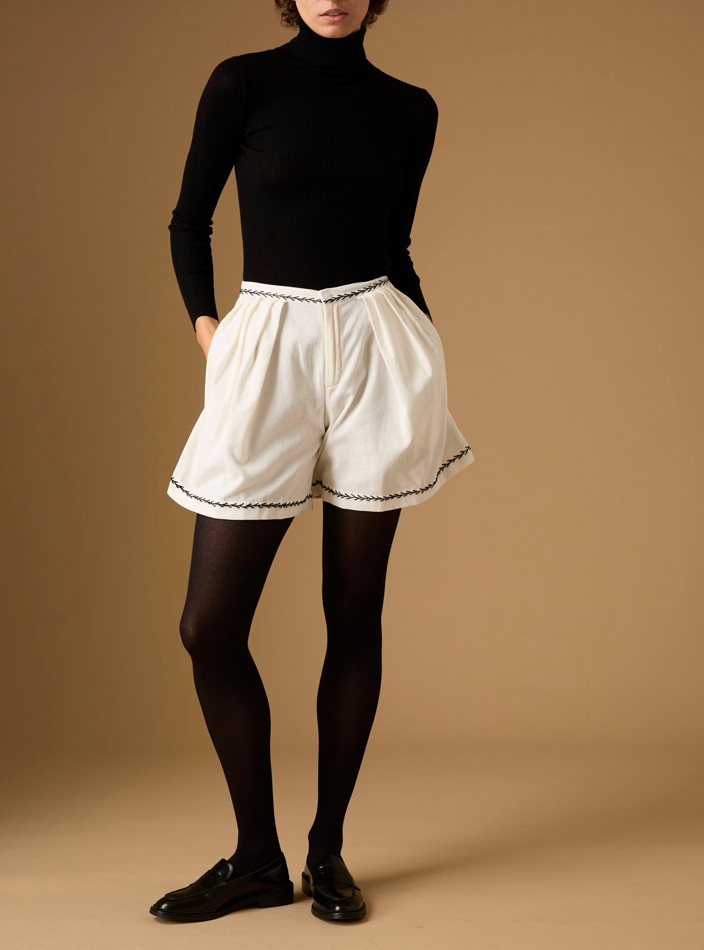 Front view Kenya Cream Short by Thierry Colson