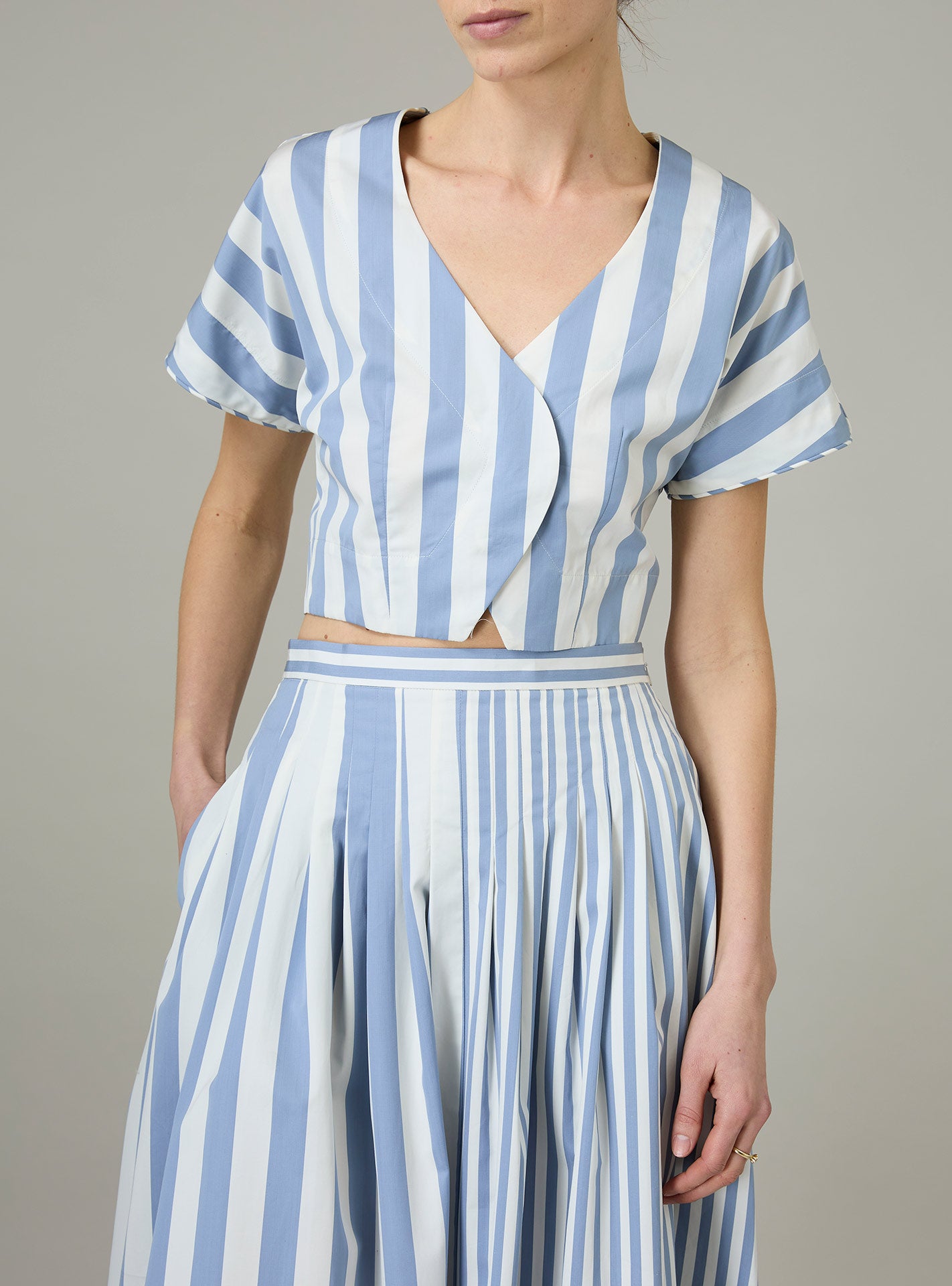 Zazou Skirt – Lido Stripes in Cyclamen | Thierry Colson
