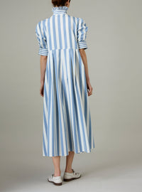 Venetia Dress - Lido Stripes - Storm Blue