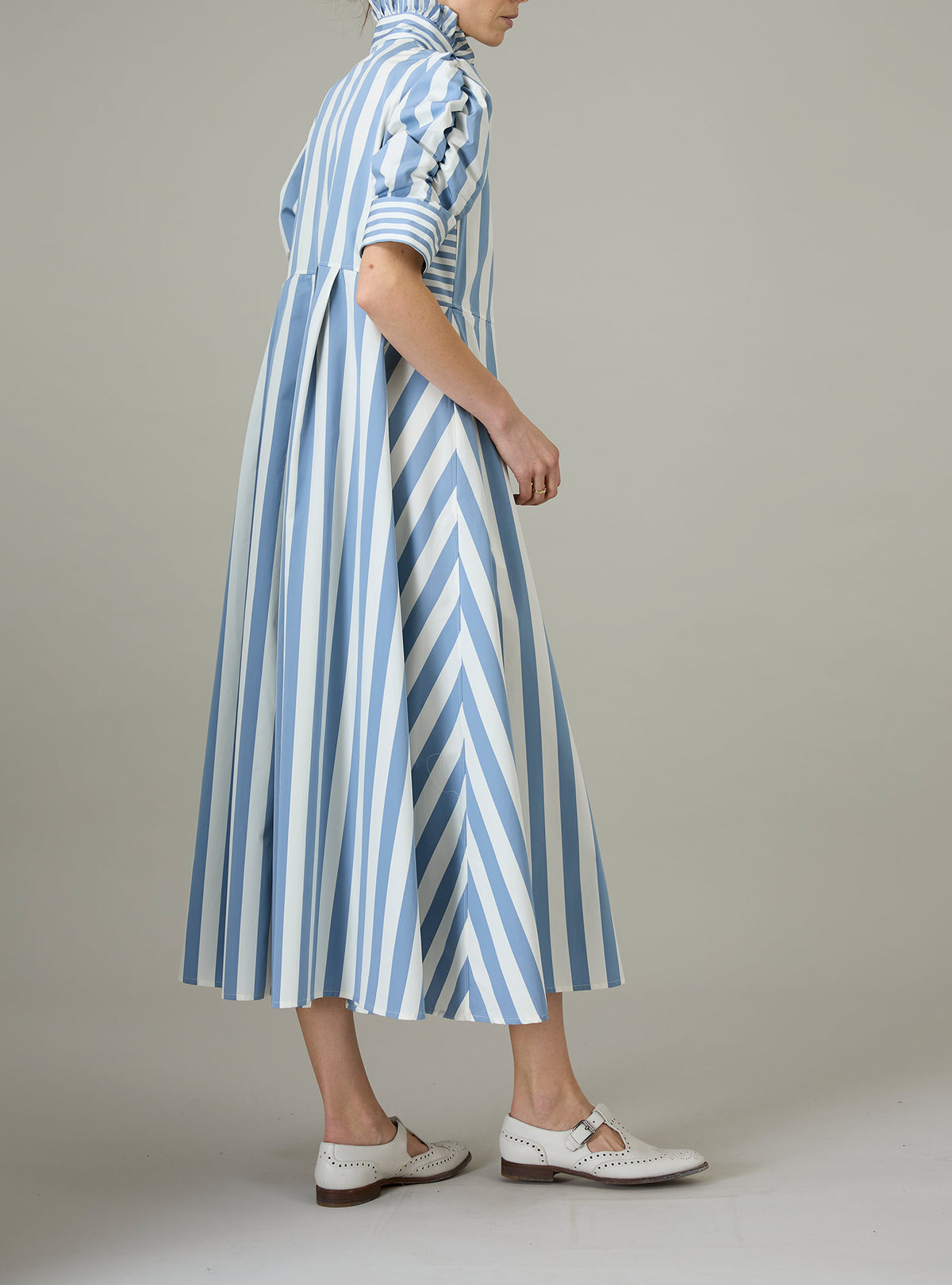Venetia Dress - Lido Stripes - Storm Blue