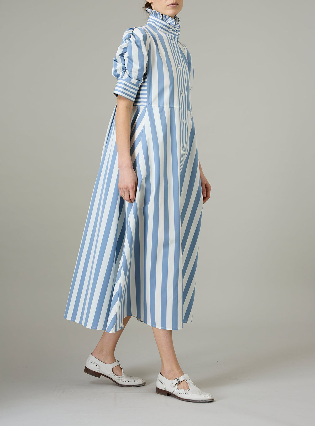 Venetia Dress - Lido Stripes - Storm Blue