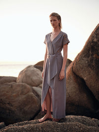 BB Dress - Palazzo Embroidery - Storm Blue