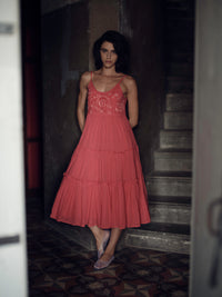 Veruschka Dress - Wild Flower Embroidery - Raspberry