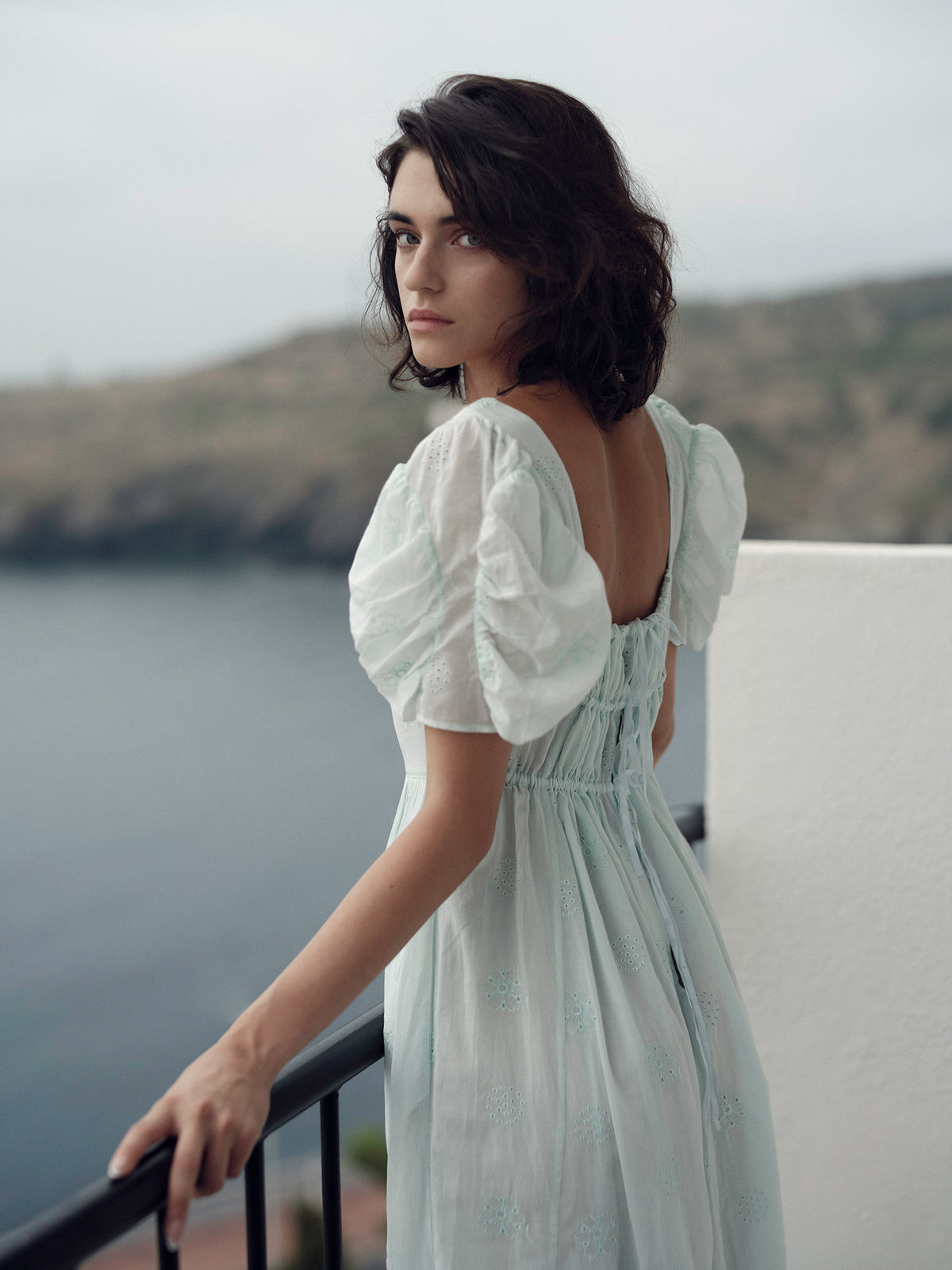 Calliope Dress - Mint - Floral Eyelet