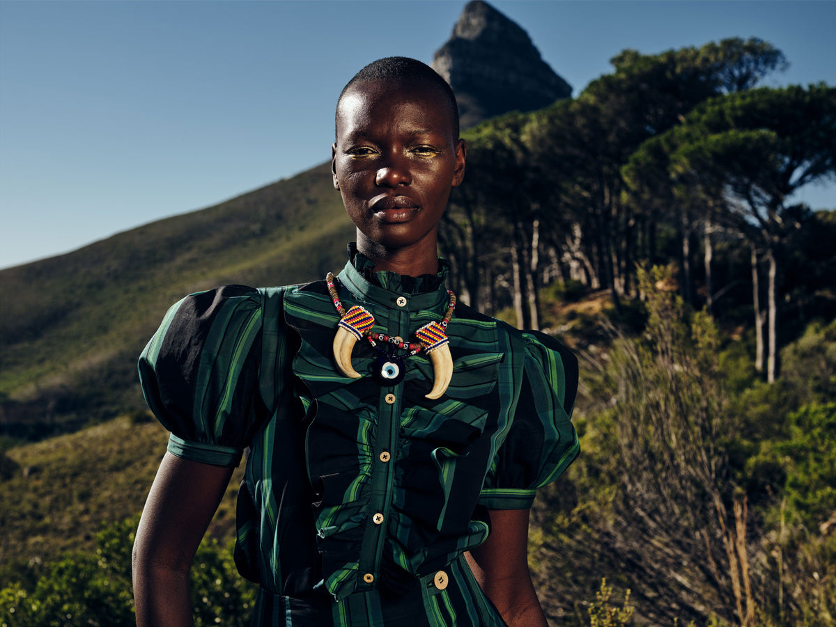 Bibiana Blouse - Ghost Tartan - Green