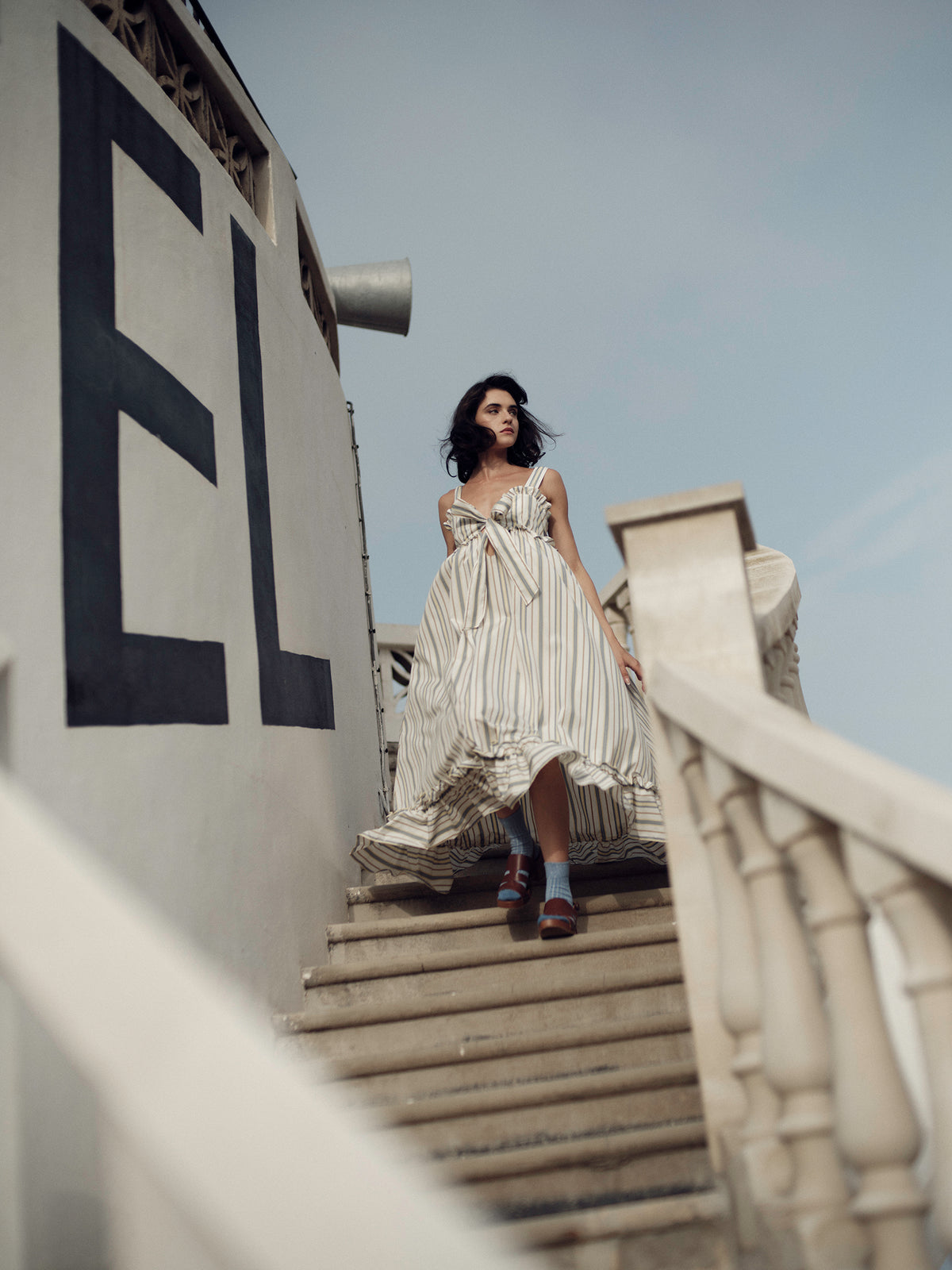 Valentina dress - Yellow & Grey - Capri Stripes