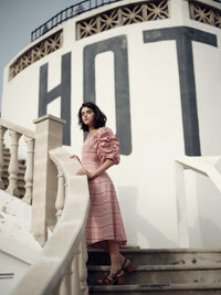 Artemisia dress - Biscuit & Pink - Capri Stripes