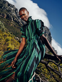 Venetia Dress - Ghost Tartan - Green