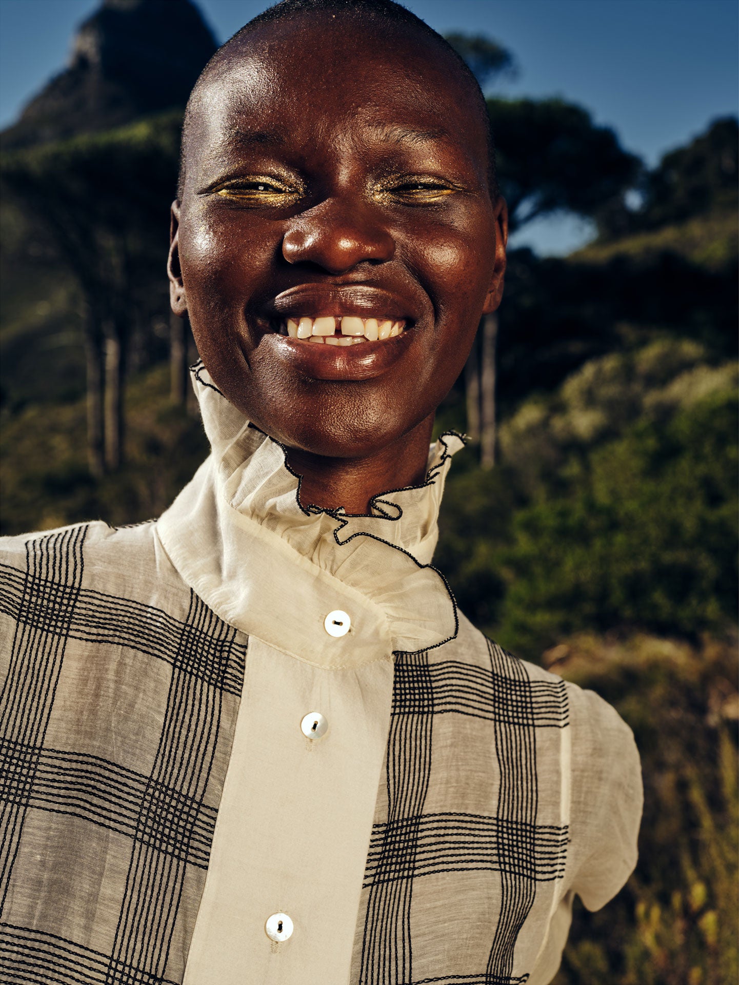 Wind Blouse - Chanderi Checks & Dots Embroidery - Ivory – Thierry
