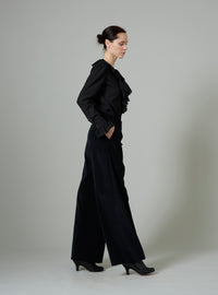 Loulou Trousers - Black - Plain Corduroy