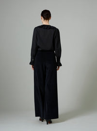 Loulou Trousers - Black - Plain Corduroy