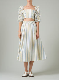 Wynona skirt - Yellow & Grey - Capri Stripes