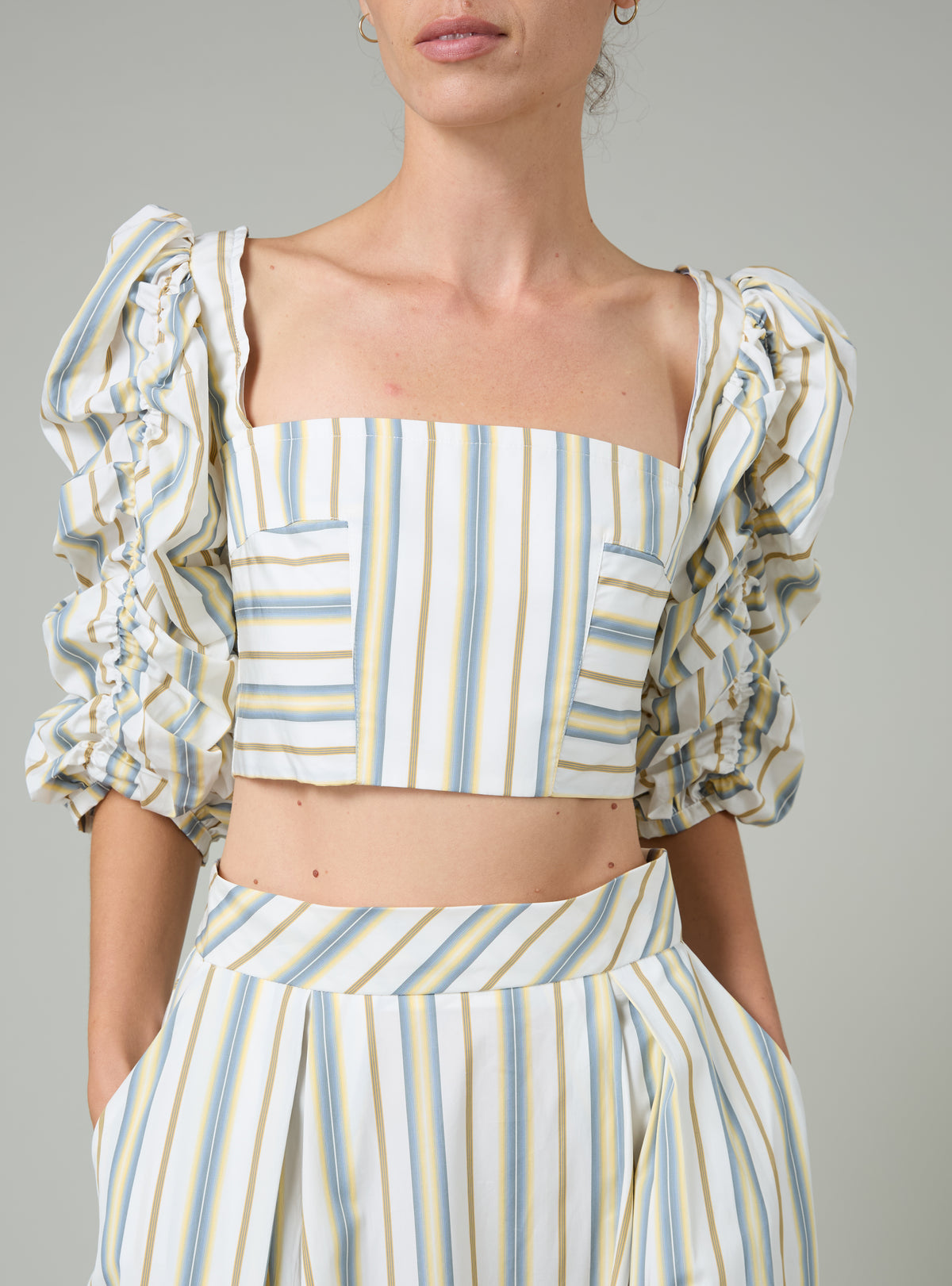 Misia Top - Yellow & Grey - Capri Stripes