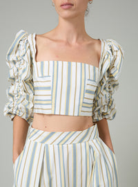 Misia Top - Yellow & Grey - Capri Stripes