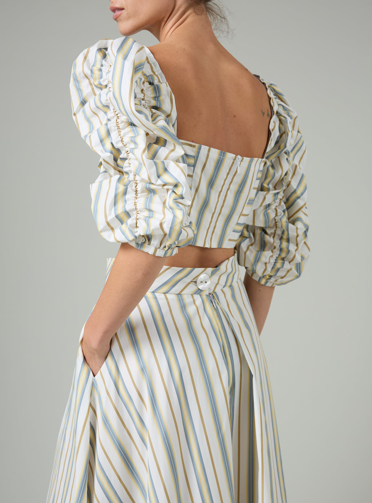 Misia Top - Yellow & Grey - Capri Stripes