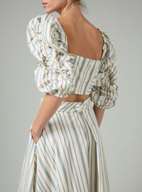 Misia Top - Yellow & Grey - Capri Stripes