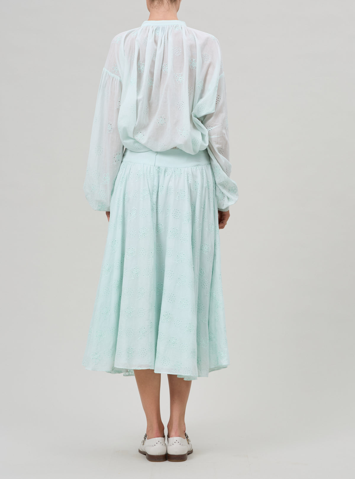 Pamela Skirt - Mint - Floral Eyelet