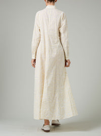 Parvati Voile Kaftan - Elizabethan Block print - Cream