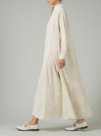 Parvati Voile Kaftan - Elizabethan Block print - Cream
